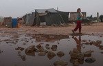 Heavy rains deluge Idlib displacement camps