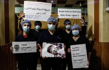 استقبال نجات یافتگان حملۀ شیمیایی سوریه از حملۀ آمریکا