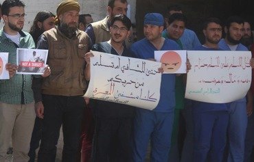 Medics, athletes join Idlib protests against Tahrir al-Sham