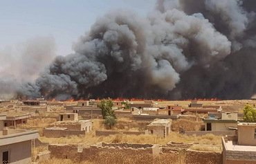 حرائق هائلة تلتهم حقول القمح في قضاء سنجار العراقي