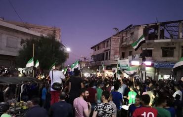 تظاهرات في إدلب ضد النظام وهيئة تحرير الشام