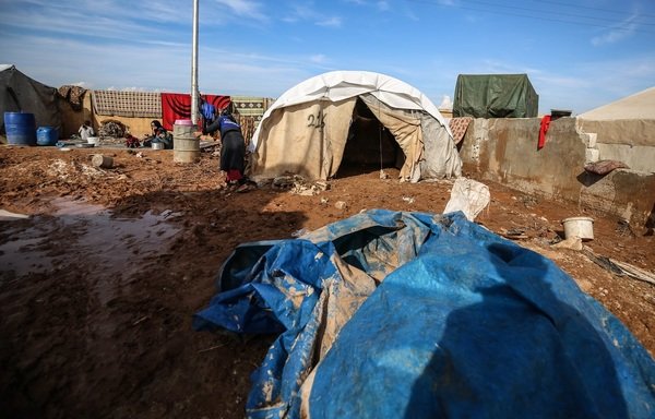 Heavy rain worsens conditions at IDP camps in rural Idlib