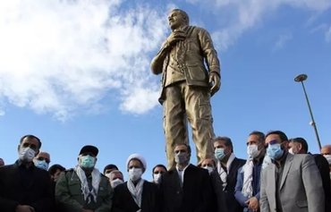 Statue of Qassem Soleimani torched in Iran hours after unveiling