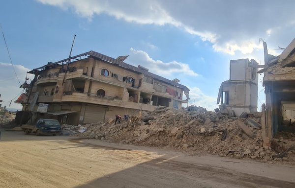 نمایی از ویرانی‌ها در یکی از محله‌های جندریس در شمال سوریه. [رمضان سلیمان]